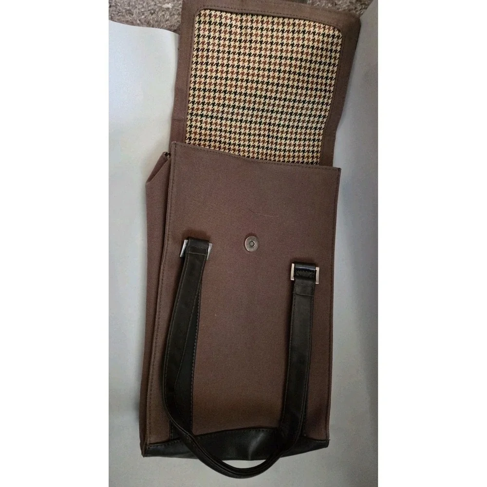 Cutter & Buck American Classics Brown Canvas & Leather Tall Pouch Bag MSRP  $165